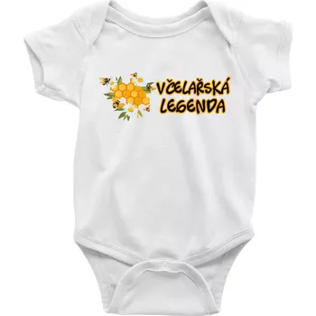 Včelařská legenda - Body kojenecké s krátkým rukávem - Krátký r. do 3 měs ( Bílá )