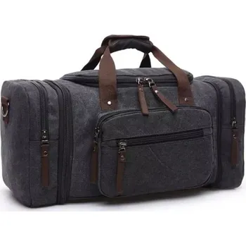 Cestovní taška Canvasio cestovní plátěná canvas taška Morales Černá Canvasio F8642s1