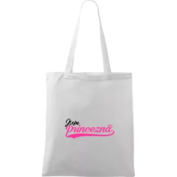 Psací písmo - Jsem Princezna - Taška bavlněná - 42 x 38 cm ( Bílá )