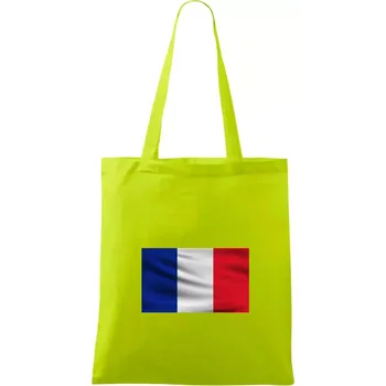 Francouzská vlajka obdélník - Taška bavlněná - 42 x 38 cm ( Limetková )
