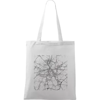 Mapy měst černobílé Plzeň - Taška bavlněná - 42 x 38 cm ( Bílá )