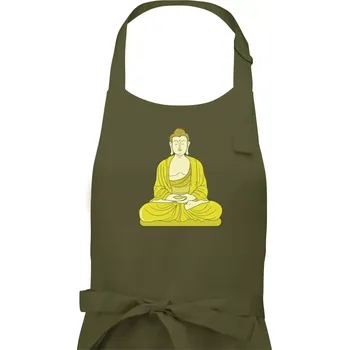 Kuchyňská zástěra Budha zelenožlutý - Dámská zástěra na vaření - Univerzální velikost ( Khaki )