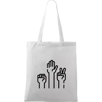 Nákupní taška Kamen nůžky papír ikony - Taška bavlněná - 42 x 38 cm ( Bílá )