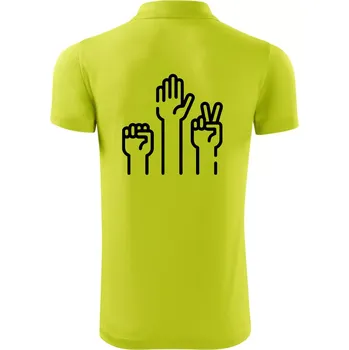 Pánská košile Kamen nůžky papír ikony - Polokošile Victory sportovní (dresovina) - 2XL ( Limetková )