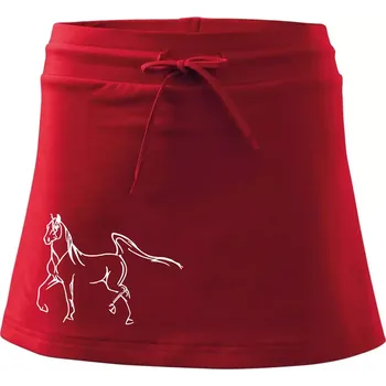 Dámská sukně Kůň silueta - Sportovní sukně - two in one - M ( Červená )
