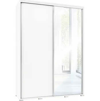 Šatní skříň MOB Peldon 155 (bílá) (se zrcadlem)