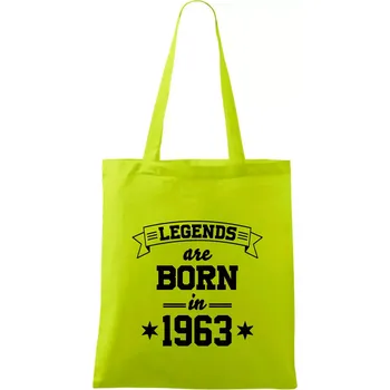 Legends are born in 1963 - Taška bavlněná - 42 x 38 cm ( Limetková )