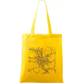 Mapy měst černobílé Jablonec nad Nisou - Taška bavlněná - 42 x 38 cm ( Žlutá )