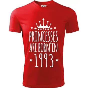 Princesses are born in 1993 - Dětské triko sportovní (dresovina) - 146 cm/10 let ( Červená )