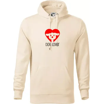 Pánská mikina Dog Lover čumák - Mikina pánská Cape s kapucí - 5XL ( Mandlová )
