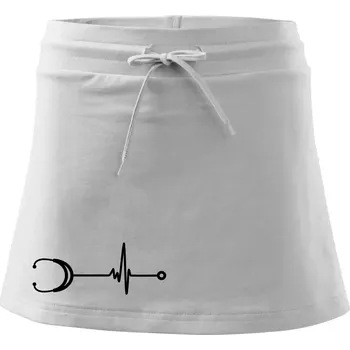 Dámská sukně EKG stetoskop - Sportovní sukně - two in one - S ( Bílá )