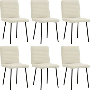 Jídelní židle OMAXI Jídelní židle 6 ks krémové samet 569578