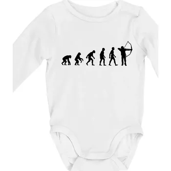Kojenecký body Evoluce lukostřelba - Body kojenecké s dlouhým rukávem - Dlouhý r. do 3 měs ( Bílá )