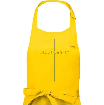 Kuchyňská zástěra JesusChrist nápis v kříži - Pánská zástěra na vaření - Univerzální velikost ( Žlutá )