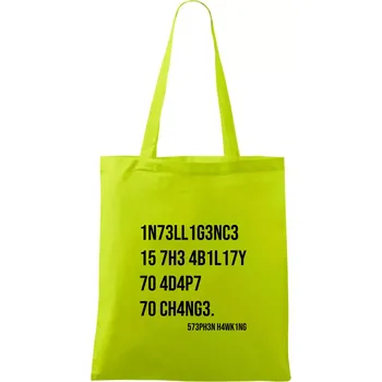 Test inteligence - Stephen Hawking - Taška bavlněná - 42 x 38 cm ( Limetková )