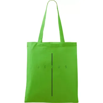 Nákupní taška Jesus nápis v kříži - Taška bavlněná - 42 x 38 cm ( Apple Green )