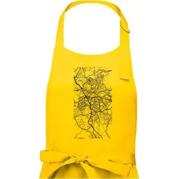 Kuchyňská zástěra Mapy měst černobílé Liberec - Pánská zástěra na vaření - Univerzální velikost ( Žlutá )