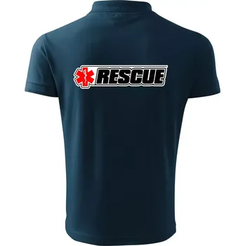 Pánská košile Záchranář rescue kříž červený - Polokošile pánská Pique Polo 203 - XL ( Námořní modrá (velmi tmavá - téměř černá) )