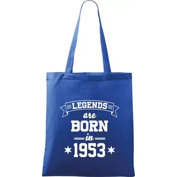 Nákupní taška Legends are born in 1953 - Taška bavlněná - 42 x 38 cm ( Královská modrá )