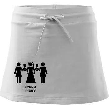 Dámská sukně Spolu pičky (Hana-creative) - Sportovní sukně - two in one - XS ( Bílá )