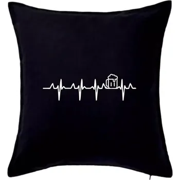 Polštář EKG pivo - Polštář 50x50 - 50x50 - Pouze potah ( Černá )