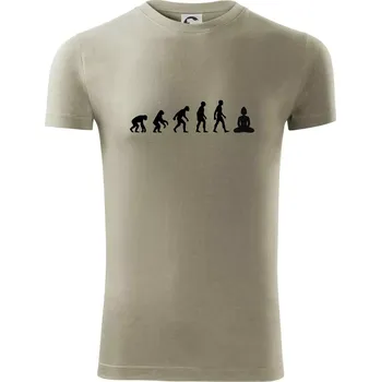 Pánská móda Evoluce budha - Viper FIT - Pánské zůžené tričko - 2XL ( Light khaki )