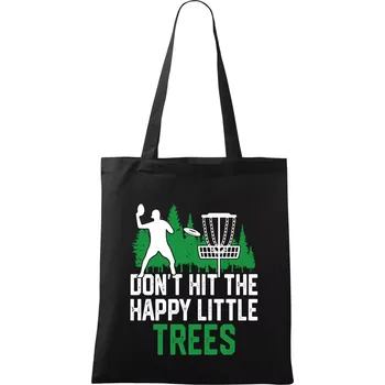 Nákupní taška Disc golf happy little trees - Taška bavlněná - 42 x 38 cm ( Černá )