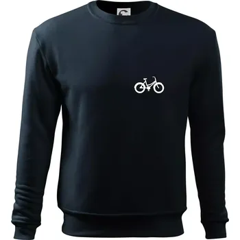 Obrázek kola na prsu městské kolo - Mikina Essential dětská - 146 cm/10 let ( Námořní modrá (velmi tmavá - téměř černá) )