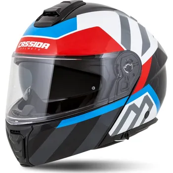 Helma na motorku Výklopná helma na motorku Cassida Modulo 2.1 Profile bílo-černo-modro-šedá XS