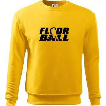 Pánská mikina Floorball nápis rovný - Mikina Essential pánská - M ( Žlutá )