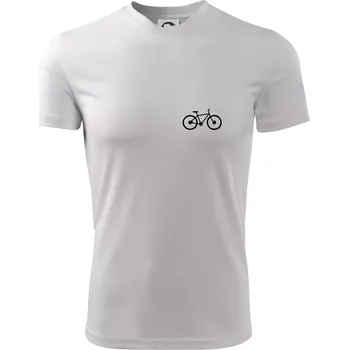 Obrázek kola na prsu horské kolo - Dětské triko sportovní (dresovina) - 158 cm/12 let ( Bílá )