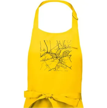 Kuchyňská zástěra Mapy měst černobílé Turnov - Dámská zástěra na vaření - Univerzální velikost ( Žlutá )