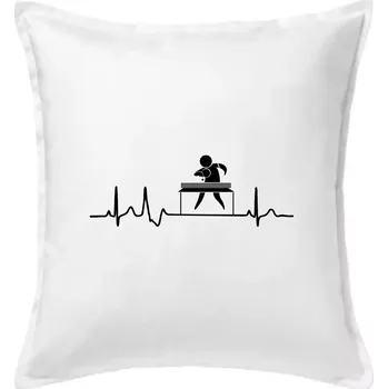 Polštář EKG stolní tenis - Polštář 50x50 - 50x50 - Včetně výplně ( Bílá )