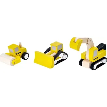 Dřevěná hračka PlanToys Stavební auta (k autodráze)