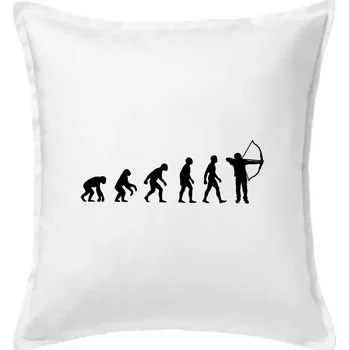 Polštář Evoluce lukostřelba - Polštář 50x50 - 50x50 - Pouze potah ( Bílá )