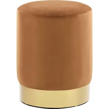 Taburet OMAXI Stolička hnědá a zlatá samet 28 x 36 cm 733142