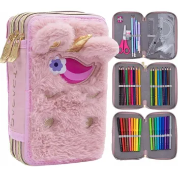 Penál Třípatrový penál s náplní AstraBAG FLUFFY UNICORN, AC31, 503024085