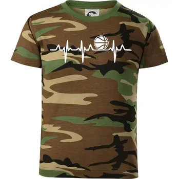 Chlapecké tričko EKG basketbal - Dětské maskáčové triko - 122 cm/6 let ( Hnědý maskáč )