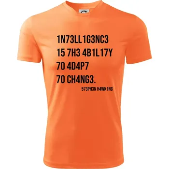 Test inteligence - Stephen Hawking - Dětské triko sportovní (dresovina) - 158 cm/12 let ( Neon mandarine )