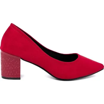 Dámské lodičky Goodin Exkluzívní dámské červené lodičky na širokém podpatku 40