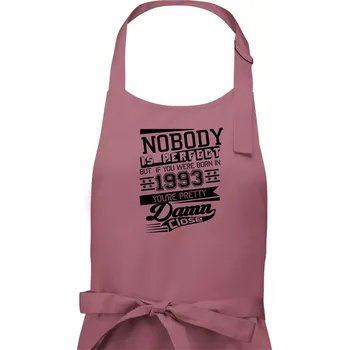 Kuchyňská zástěra Nobody is perfect - 1993 - Pánská zástěra na vaření - Univerzální velikost ( Starorůžová )