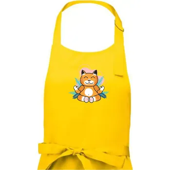 Kuchyňská zástěra Mistr v meditaci (Pecka design) - Pánská zástěra na vaření - Univerzální velikost ( Žlutá )