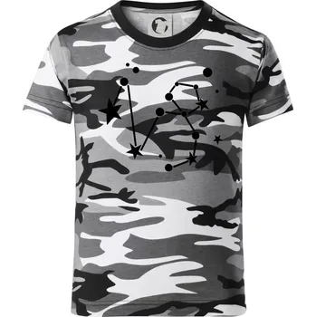 Chlapecké tričko Souhvězdí - Capricorn - Kozoroh - Dětské maskáčové triko - 134 cm/8 let ( Šedý maskáč )