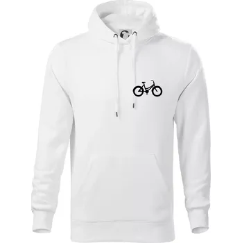 Pánská mikina Obrázek kola na prsu městské kolo - Mikina pánská Cape s kapucí - XL ( Bílá )
