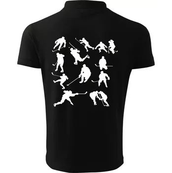Pánská košile Hokejisti ikony - Polokošile pánská Pique Polo 203 - 3XL ( Černá )
