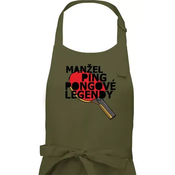Kuchyňská zástěra Manžel ping pongové legendy - Pánská zástěra na vaření - Univerzální velikost ( Khaki )