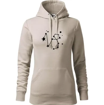Dámská mikina Souhvězdí - Capricorn - Kozoroh - Mikina dámská Cape s kapucí - XL ( Ledově šedá )