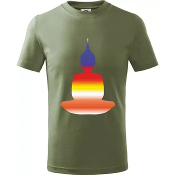 Chlapecké oblečení Budha duhový - Tričko dětské bavlněné - 134 cm/8 let ( Khaki )