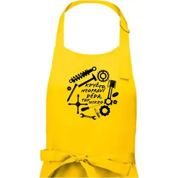 Kuchyňská zástěra Automechanik - Když to neopraví děda - Pánská zástěra na vaření - Univerzální velikost ( Žlutá )