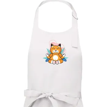 Kuchyňská zástěra Mistr v meditaci (Pecka design) - Dámská zástěra na vaření - Univerzální velikost ( Bílá )